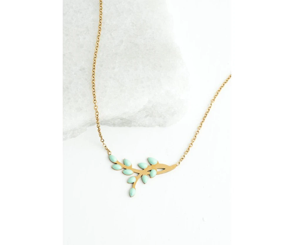 Starfish Project Shared Hope Leaf Necklace in Mint