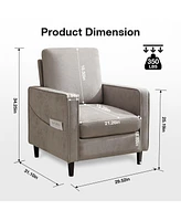 Boyel Living Accent Chair Modern Linen Fabric Armchair for Living Room Sofa Chair