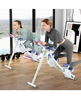 Hongge Ab Machine with Lcd Monitor and 4 Adjustable Heights-Purple