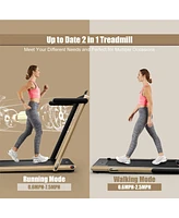 Hongge 2.25HP 2-in-1 Folding Treadmill with App Control, Remote, and Bluetooth Speaker