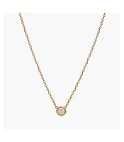 Bearfruit Jewelry Sterling Silver 18k Gold Plated Single Round Pendant Margot Necklace