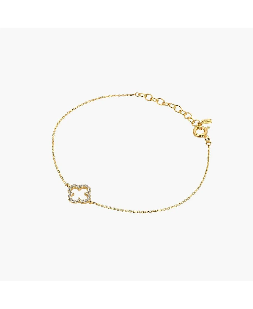 Bearfruit Jewelry Sterling Silver 18k Gold Plated Aria Clover Bracelet