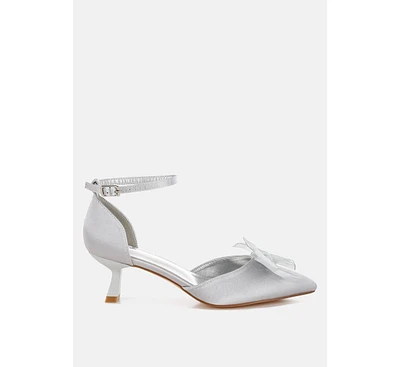 Rag & Co Cadell Bow Detail Satin Sandals