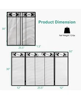 Sugift 3-Panel Fireplace Screen Decor Cover with Exquisite Pattern