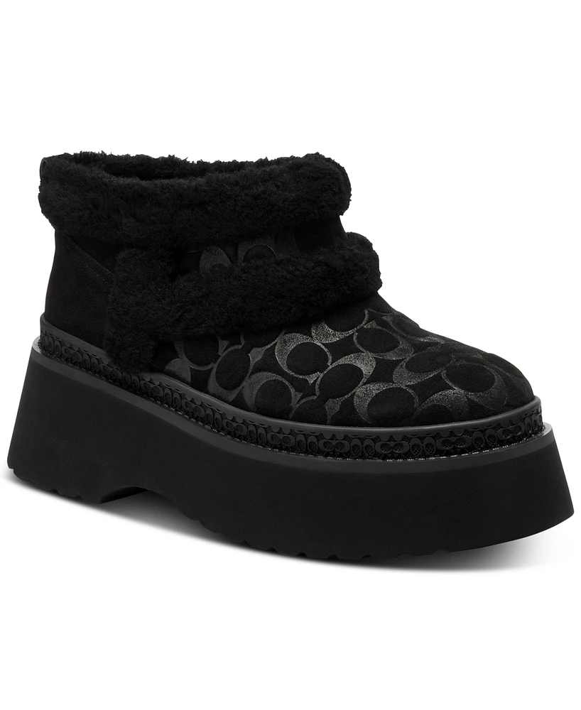 Coach Christina Signature Shearling Booties