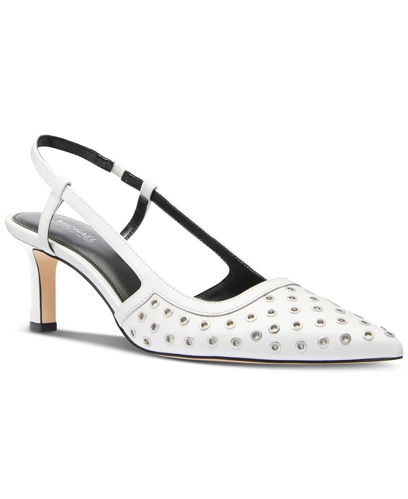 Michael Michael Kors Women's Alora Pointed Toe Mid Heel Slingback Pumps