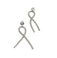 Sohi Women's Twisted Bling Drop Earrings