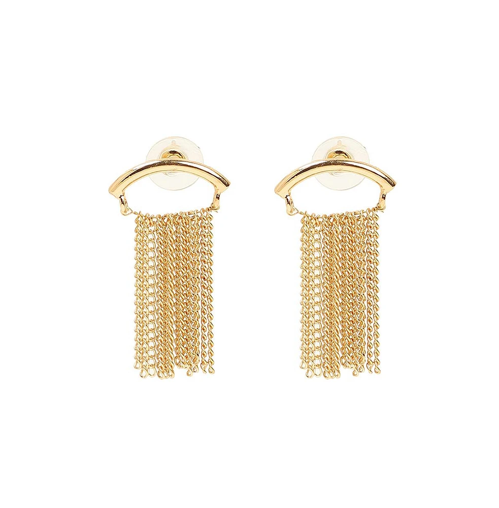 Sohi Women's The Hanging Chain Bar Drop Earrings