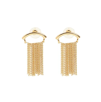 Sohi Women's The Hanging Chain Bar Drop Earrings