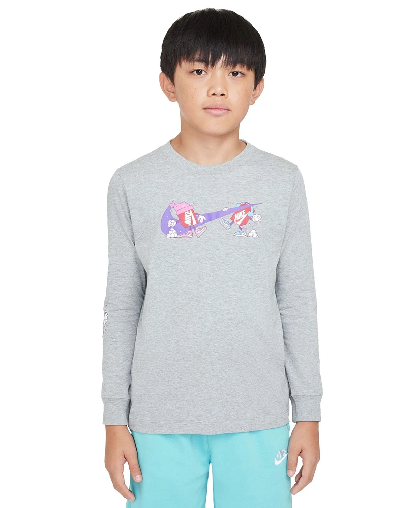Nike Big Kids Sportswear Printed Long-Sleeve T-Shirt