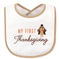 Hudson Baby Infant Unisex Cotton Terry Drooler Bibs with Fiber Filling 10pk, Holiday Birthday, One Size