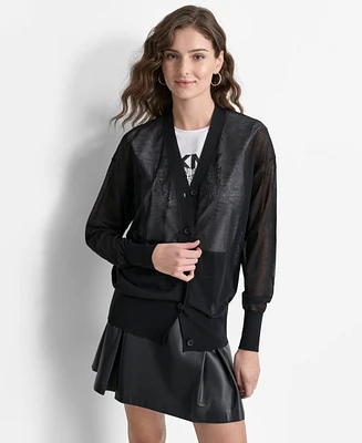 Dkny Women's Sheer Button-Front Cardigan