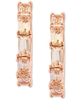 Effy Morganite Small Huggie Hoop Earrings (2-7/8 ct. t.w.) in 14k Rose Gold-Plated Sterling Silver, 0.87"