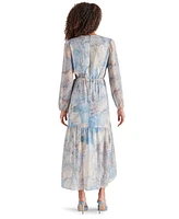 Steve Madden Women's Renata Printed Faux-Wrap Midi Dress