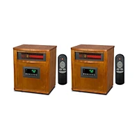 LifeSmart 6 Element 1500W Electric Infrared Quartz Indoor Space Heater, (2 Pack)