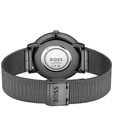 Hugo Boss Men's Skyliner Black Stainless Steel Mesh Bracelet Watch 40mm