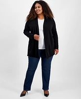 Jones New York Plus Open-Front Cardigan Sweater