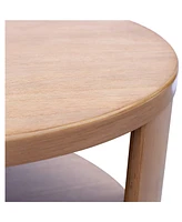 Ink+Ivy 36" Wood Skye Wide Round Coffee Table with Shelf