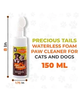 Precious Tails Waterless Foaming Paw Cleaner, Cleanser with Silicone Brush for Pet Grooming for Dogs and Cats, No Rinse