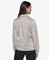 Karl Lagerfeld Paris Women's Ruffled Dot-Print Blouse