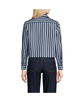 Lands' End Women's No Iron Boxy Cropped Shirt