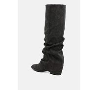 London Rag Capella Fold-Over Slouchy Denim Boot