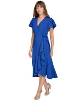 Tommy Hilfiger Women's Flutter-Sleeve Ruffle-Hem Dress