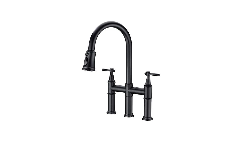 Slickblue Pull Down Double Handle Kitchen Faucet – Stylish and Functional for Modern Kitchens