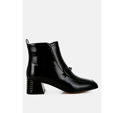 London Rag Algol Textured Block Heel Ankle Boots