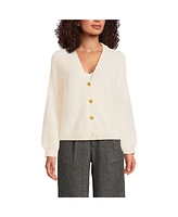 Lands' End Women's Eyelash Cardigan Sweater