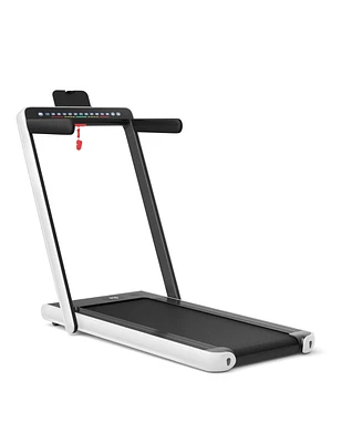 2.25 Hp 2-in-1 Folding Treadmill with Dual Touchscreen, Led Display & Smart Controls