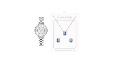 Jessica Carlyle Women's Quartz Silver-Tone Alloy Watch 31mm Gift Set