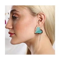 Sohi Women's The Heart-Fold Drop Earrings