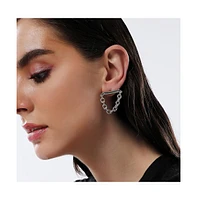 Sohi Women's The Chain Bar Drop Earrings