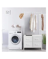 gaomon Clothing Rack With 4/6 Drawers, Freestanding Closet Organizer, Clothes Stand Dresser With Steel Frame & Wooden Top