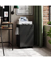 Galaxhero 3-Drawer Rolling File Cabinet with Lock, Small Wood Office Filing Cabinet for Home Office, Fits Letter/Legal/A4 Size Folders, Under Desk, Bl