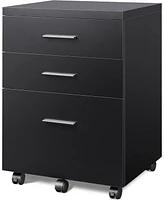 Devaise 3 Drawer File Cabinet for Home Office, Wood Under Desk Filing Cabinet