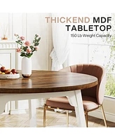 Tribesigns 47-Inch Round Dining Table with Solid Wood Legs,Industrial Dinner Table for 4-6 People