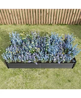 Slickblue Metal Raised Garden Bed Kit – 7.6x3.7x0.98ft Planter for Flowers, Vegetables