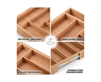 Zulay Kitchen Bamboo Kitchen Drawer Organizer