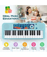 Gymax 37-Key Kids Piano Keyboard Toy Musical Electronic Instrument w/ Stool