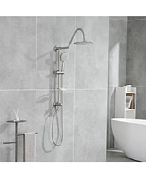 Flynama 5 -Spray Patterns 8 in. Rain Wall Mount Dual Shower Heads with Handheld Shower System