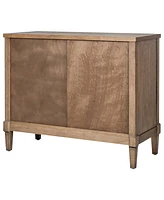 Martha Stewart Collection 36.5" Wood Salina Wide Woven Cane Accent Cabinet