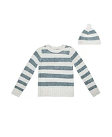 Derek Heart Big Girls Chenille Sweater and Hat Set