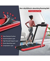 Hongge 2.25 Hp 2-in-1 Folding Walking Pad Treadmill with Dual Display and App Control