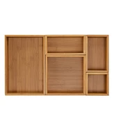 Seville Classics Bamboo Storage Box Drawer Organizer 5 Piece Set