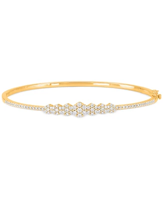 Diamond Multi Cluster Bangle Bracelet (1 ct. t.w.) in 14k Gold