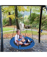 Hongge 40 Inches Saucer Tree Swing with Adjustable Hanging Ropes and 900D Oxford Fabric