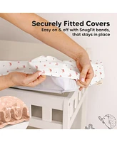 KeaBabies 2pk Soothe Changing Pad Covers for Girl, Boy, Organic Soft Cotton Contoured Diaper Table