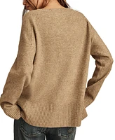 Lucky Brand Women's Cozy V-Neck Side-Slit Sweater